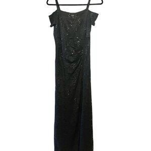 Candalite Special Occasion Black Sequin Maxi Dress